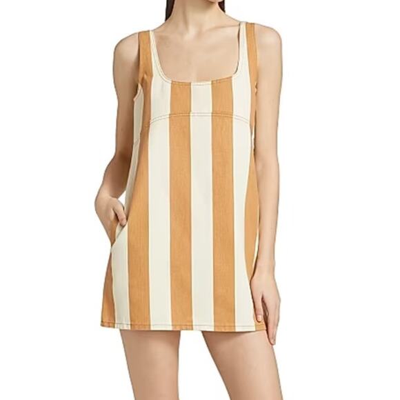 Simon Miller Denim Stripe Sahara Mini Dress Size XL - Picture 1 of 12